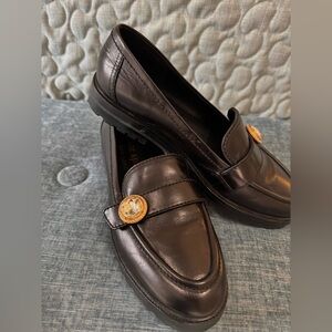 Kate Spade Dark Brown Loafers with Gold Detail